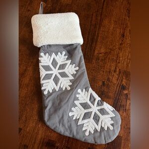 Cozy Gray and Cream Holiday Stocking